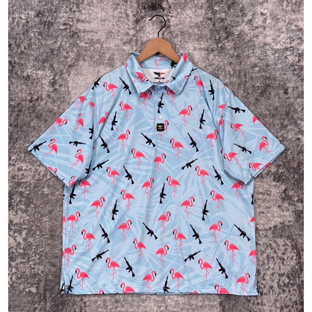 Eagle Six Gear Golf Polo Shirt XL Mens Performance Fit Short Sleeve Flamingo